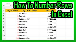 How To Quickly Number Rows (Using The Fill Handle Or By Double Clicking) In Excel Explained