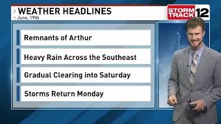 Remnants of Arthur targets the Southeast U.S.