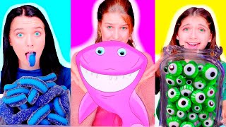 ASMR Eating Only Red, Blue, and Green Foods: My Colorful Challenge! 🌈