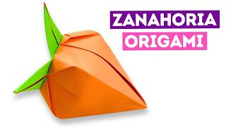 🥕 Como hacer Zanahoria 3d de papel en origami ¡Fácil!