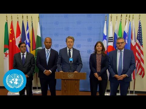 YouTube video thumbnail: Slovenia on Behalf of the E5 on Gaza - Joint Security Council Media Stakeout