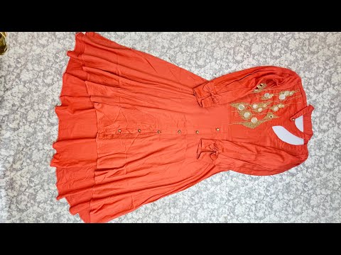 Front Open A Line Kurti Cutting And Stitching/Stylish Umbrella Frock Design |