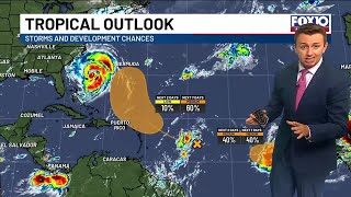 Hot stretch continues as storm chances build; watching Hurricane Erin