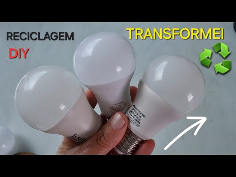 OLHA O QUE EU FIZ Lâmpada Queimada e Vidros. 3 DIY IDEIAS Genias de Reciclagem Vai Te SUPREENDER