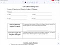 Exploring Interior and Exterior Angles of Polygons