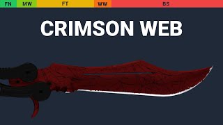 Butterfly Knife Crimson Web Wear Preview