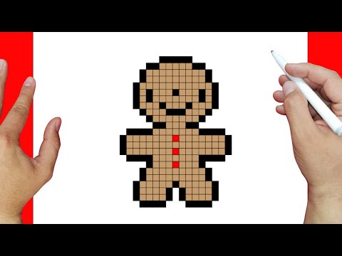 Truco para dibujar una galleta de jengibre en Pixel art | Dibujos fáciles