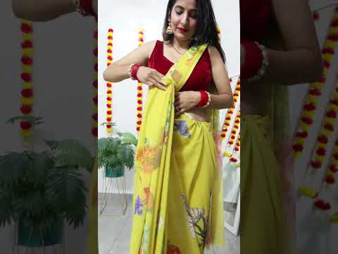 Simple side fitting idea #saree #drape #sareedraping #rekhamishra 