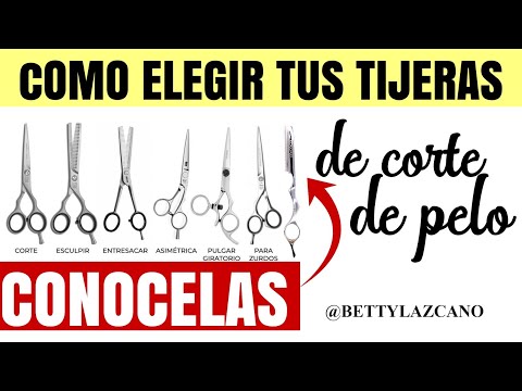 tijeras de corte de pelo. Existen varios tipos, pero estas son las  principales. Dentro del video