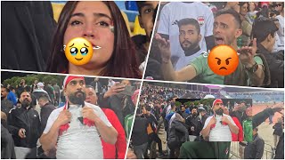 شاهد ردة فعل الجمهور العراقي على المدرجات بعد الخساره من فلسطين ‏