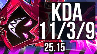 SHACO & Yunara vs TAHM KENCH & Senna (SUP) | 11/3/9, Dominating | EUW Master | 25.15