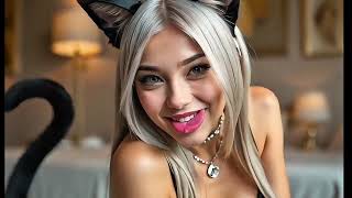 "Cat-like Girl in Seductive & Bold Poses 🐱✨ | Beauty, Glamour, and Creativity in Every Shot!"