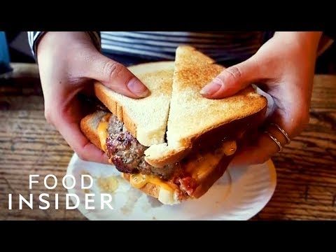 YouTube video thumbnail: How The World’s First Burger Was Made At Louis’ Lunch