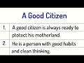 Traits and Responsibilities of Good Citizens