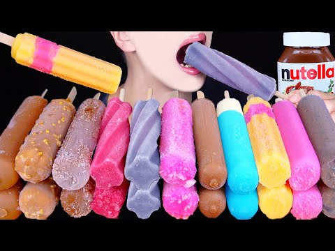 ASMR CHOCOLATE ICE CREAM PARTY NUTELLA DESSERT MUKBANG 초콜릿 아이스크림 먹방 チョコレートアイスクリーム 咀嚼音 EATING SOUNDS