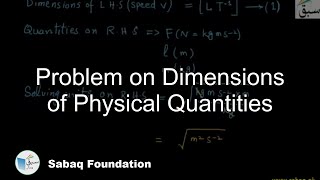 Problem on Dimensions of Physical Quantities
