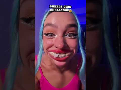 bubble gum challenge😱🍡🍭🍬 #mukbang #asmr #food #challenge #sweet #bubble #shorts