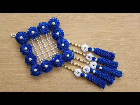 Easy Woolen Wall Hanging - Wool Flower Making - Home Decoration Idea - DIY Wall Hanging Out Of Wool