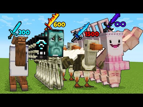 Which Sword is the Stongest vs NEW Brainrot Animals - Minecraft Battle