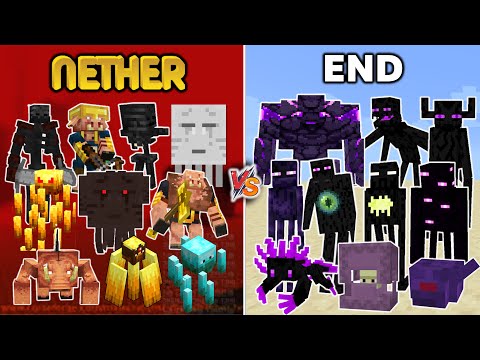 NETHER vs END - Minecraft Mob Battle