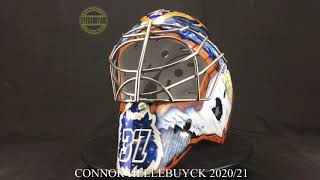 Connor Hellebuyck 2021 Winnipeg Jets Goalie Mask Airbrushed by EYECANDYAIR