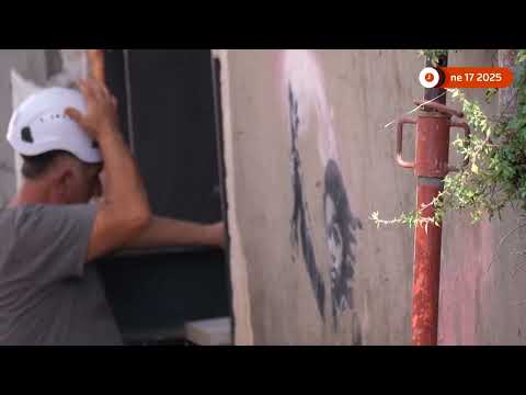 YouTube video thumbnail: Scaffolding Goes up in Venice to Save Banksy's Migrant Mural