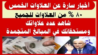 أخبار سارة عن العلاوات الخمس 80 % من العلاوات للجميع شاهد عدد علاواتك و مستحقاتك في المبالغ المتجمدة