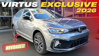 VIRTUS EXCLUSIVE 1.4TSi 2026 - Todos os Detalhes do Topo de Linha da VW!