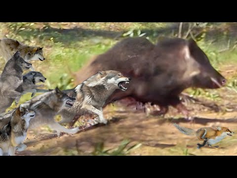 Solo La PLAGA Más DESTRUCTIVA Lucha Contra Lobos y Osos en Combates Brutales, El Jabalí Más Salvaje!