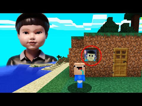 BEBÉ NOOB vs MUÑECO DEL CALAMAR 😱 en MINECRAFT TROLL + ROLEPLAY