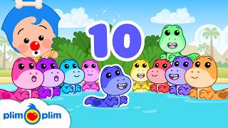 🦖10 Little Dinosaurs🦕 🔟 Counting Song | Kids Songs & Nursery Rhymes by Plim Plim - The Kindness Hero
