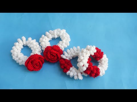 Crochet Gajray// Crochet Jasmine Gajray //Rose Garland/ Crochet Scrunchies #gajra #beautiful