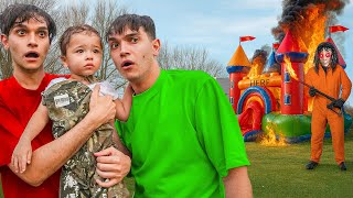 The Creepy Man RUINED Our Baby’s BOUNCE HOUSE!