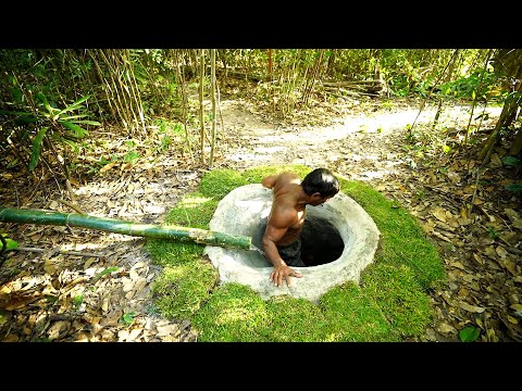 I Survived 49 Days Building an Underground Tunnel Hut with Water Slide Pool