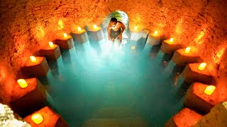 I Survived 49 Days Building an Underground Tunnel Hut with Water Slide Pool
