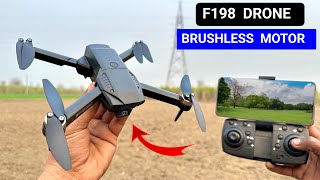 Brushless motor drone Unboxing || F198 With HD Dual Camera & 50X Zoom 😎