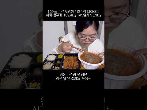 1일1식 다이어트로 왕돈까스 왕냉면