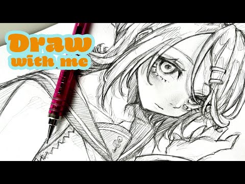 【等倍速】50分で描く鏡音リン | Draw with me 🍊