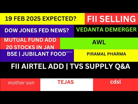 LATEST SHARE MARKET NEWS💥19 FEB💥NIFTY NEWS💥FED NEWS AWL SHARE NEWS TEJAS NETWORK NEWS CDSL PART-1&2