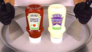 Ketchup VS Mayo Ice Cream Rolls - Delicious Or Disgusting? | ASMR