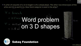 Word problem on 3 D shapes