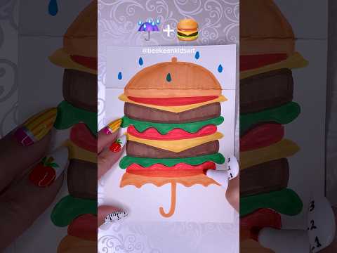 ✨So Satisfying  ☔️+?✨ #shorts #emojis #emojichallenge #viral #trending #howtodraw #burger #umbrella
