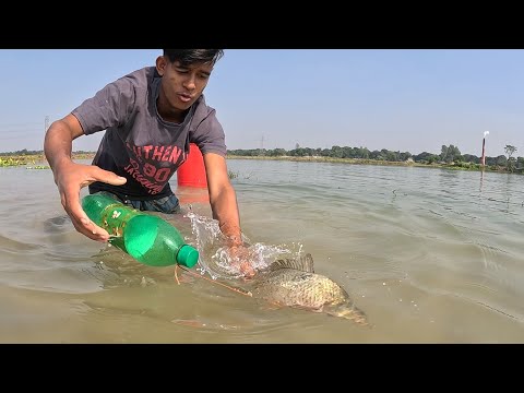 Plastic Bottle Fish Trap Fishing |Traditional Hook Fishing|#bigfish #hookfish #fishtrap