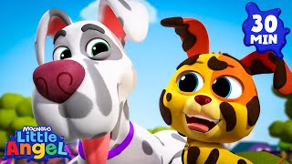 Baby John and Bingo’s Learning Adventure! 🚀 | Little Angel 😇 | 🔤 Subtitled Sing Along Songs 🔤