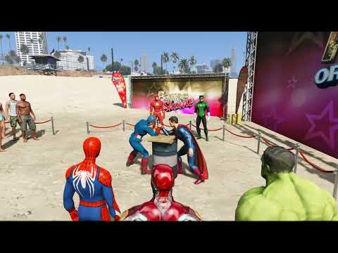 Superhero Showdown: Spider-Man, Hulk, Superman, and Iron Man in a Power Struggle