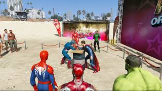 Superhero Showdown: Spider-Man, Hulk, Superman, and Iron Man in a Power Struggle