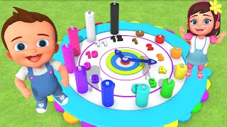 Learn Numbers and Colors with Baby Clock Rings | Fun Educational Game for Kids