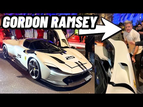 Gordon Ramsey £4Million Ferrari Daytona SP3 arrives in London for one special F1 night!