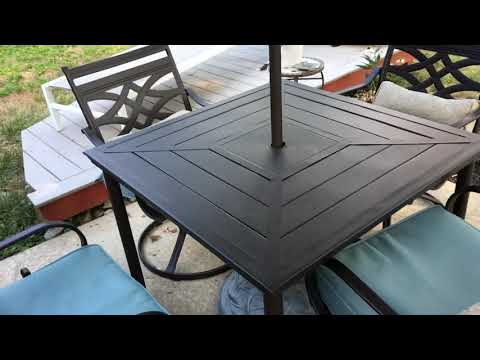 Hanover Montclair dining height Patio set review