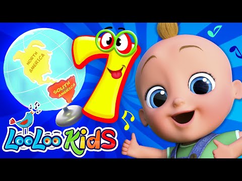 Seven Continents Song 🌍 | Fun Geography Song for Kids 🎶 | Learn with LooLoo Kids